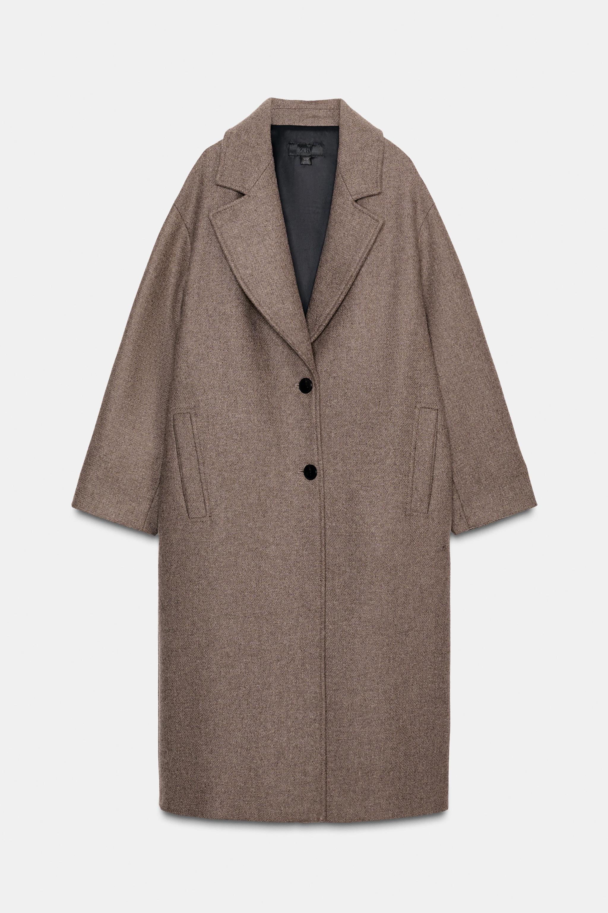 OVERSIZED WOOL COAT WITH CONTRAST CUFF